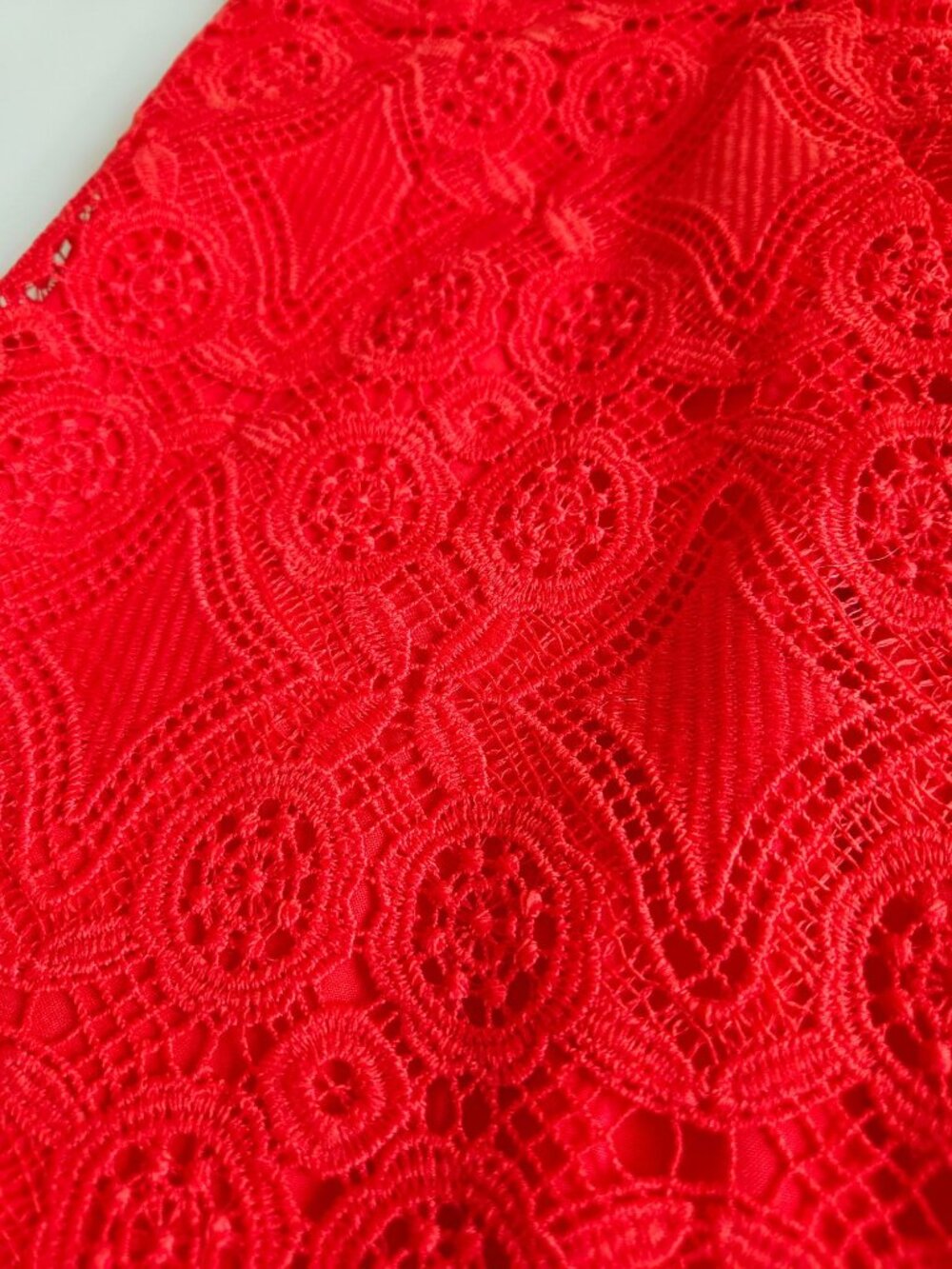 Hollister Lace Mini Skirt Size 7 Teen Women's Red A Line California Casual - Picture 9 of 12